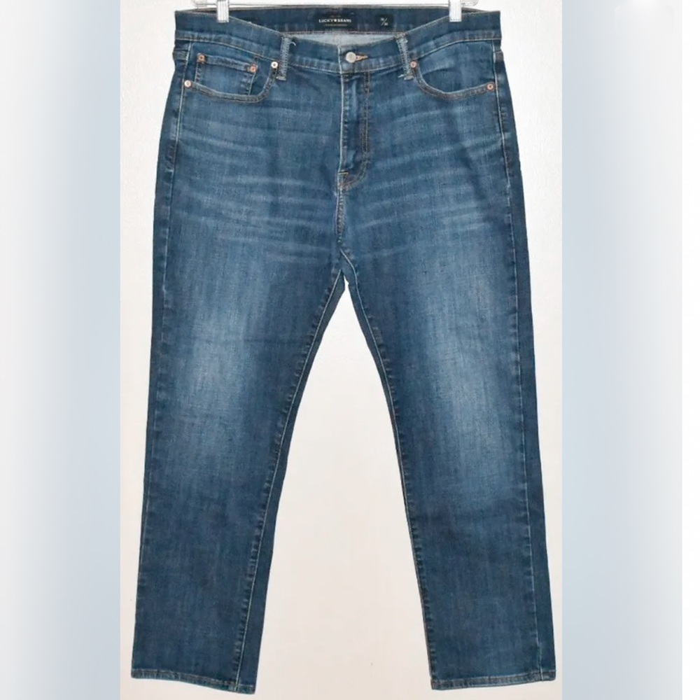 Lucky Brand 410 Athletic Slim Men’s Dark Wash Mid Rise Denim Jeans  (36X30)